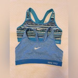 Nike Pro Sports Bra - blue - pack of two - size medium